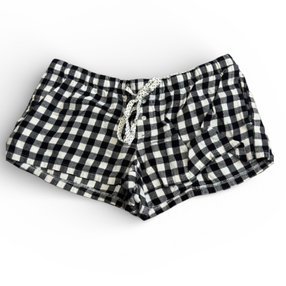Aeropostale VINTAGE Y2K black/white plaid pj shorts with pockets (MEDIUM)